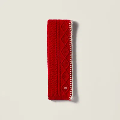 Miu Miu Wool And Cashmere Scarf In Red