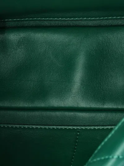 Pre-owned Valentino Garavani Roman Stud Flap Bag Quilted Leather Large Crossbody Bag In Green