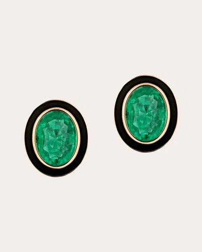 Goshwara Women's Emerald & 18k Gold Limited Edition Oval Stud Earrings In Green