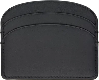 Apc A.p.c. Black Leather Card Holder In Black