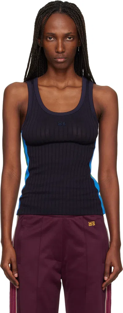 Wales Bonner Navy 'the Aria' Tank Top In Blue