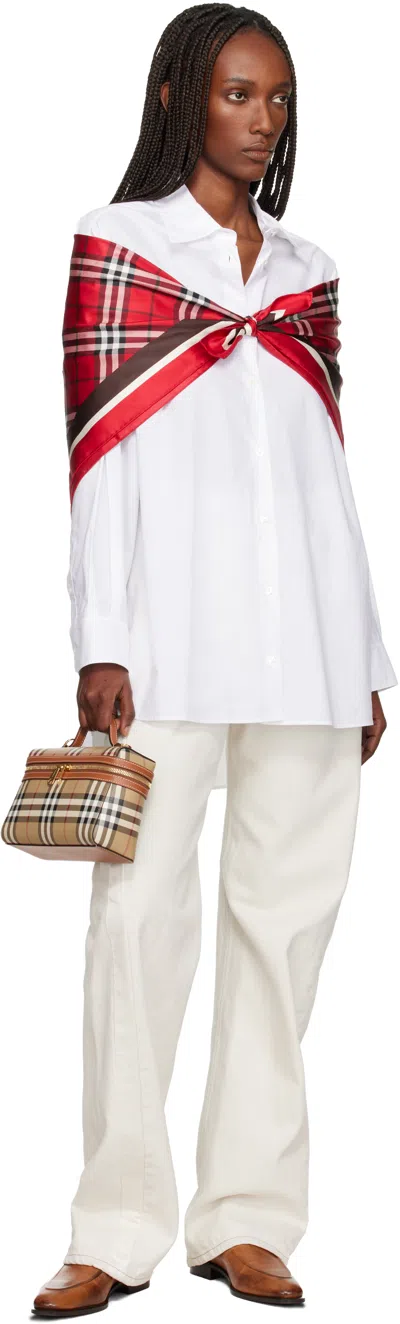 Burberry Coated Canvas Vanity Check Crossbody Bag With Check Motif In Brown