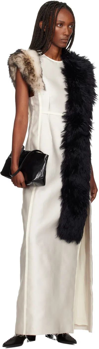 Jil Sander Black Alpaca Scarf In Black