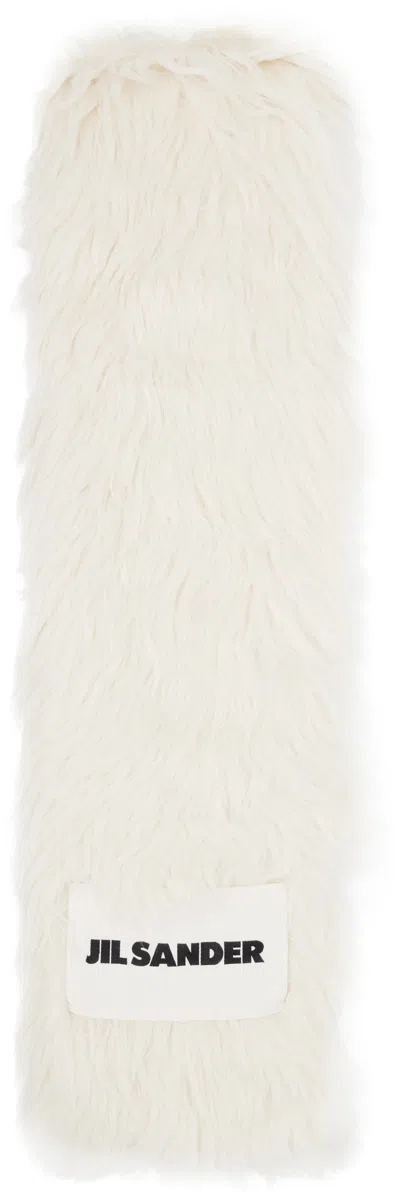 Jil Sander Rectangular Scarf In White