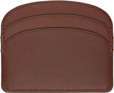 Apc Brown Demi-lune Card Holder In Brown