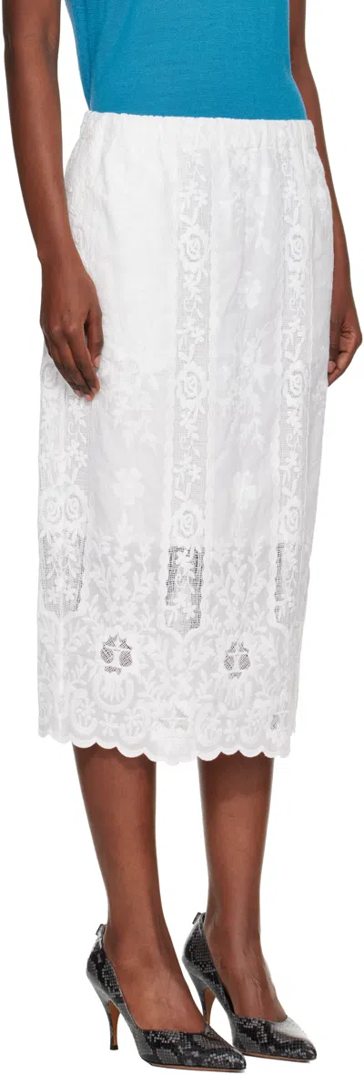 Wales Bonner White Willow Midi Skirt In White