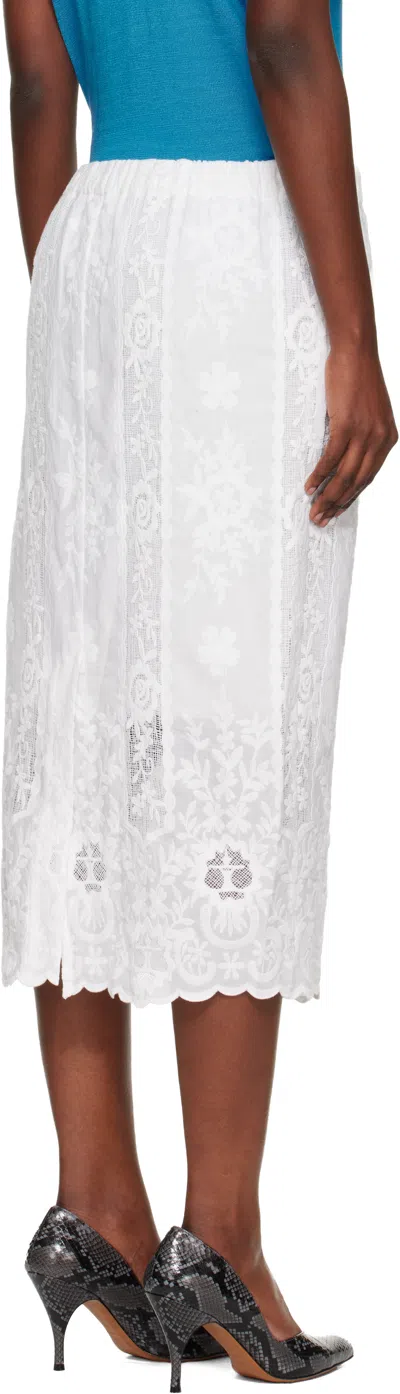 Wales Bonner White Willow Midi Skirt In White