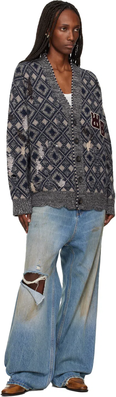 Wales Bonner Gray 'the Sibling' Cardigan In Gray