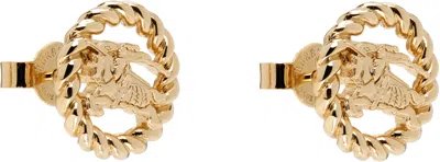 Burberry Ekd Stud Earrings In Gold