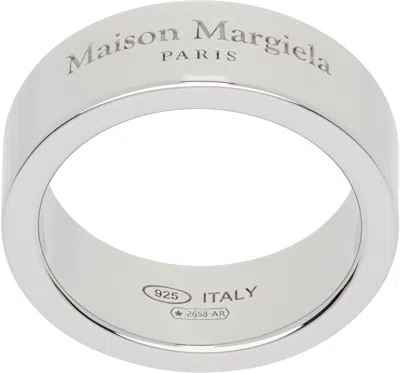 Maison Margiela Logo Reference Ring In Metallic