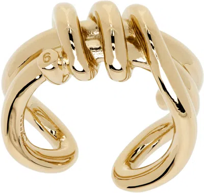 Mm6 Maison Margiela Knotted Ring In Gold