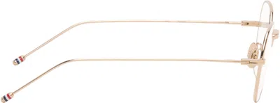 Thom Browne Gold Titanium Rectangular Glasses In Gold