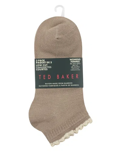 Ted Baker Set Of 3 Low Cut Sock In Brown