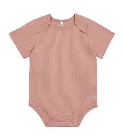 Mori Bamboo-blend Short-sleeve Bodysuit In Pink