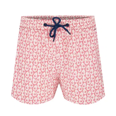 The Rocks Push Pink Swim Shorts For Boys In Multi