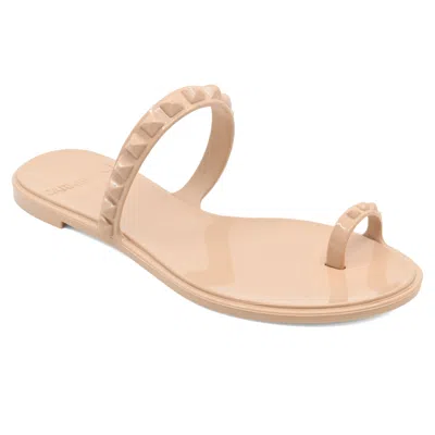 Carmen Sol Maria Flat Sandal Blush In Brown
