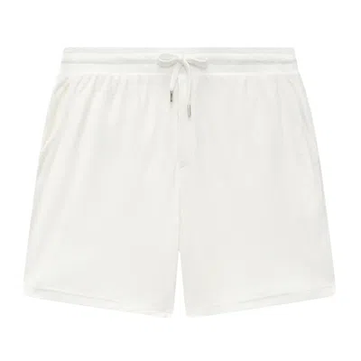 Frescobol Carioca Augusto Terry Cotton Men's Shorts Ivory In White
