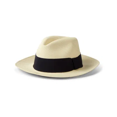 Frescobol Carioca Rafael Panama Hat Wide Ribbon In Yellow