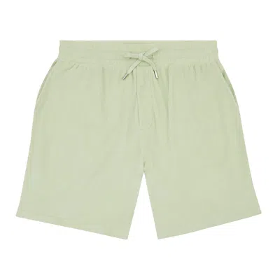 Frescobol Carioca Mens Elastic Waist Shorts In Cotton Green In Green