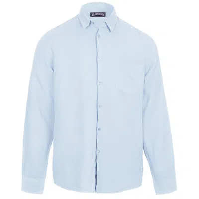 Vilebrequin Caroubis Ciel Linen Shirt In Blue