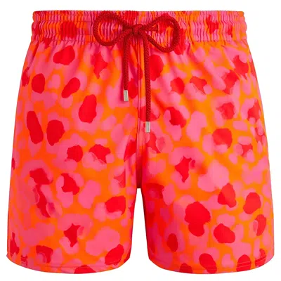 Vilebrequin Moorise Leopard Swim Short In Red