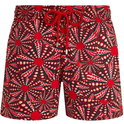 Vilebrequin Men Stretch Swim Short Outsinades In Red
