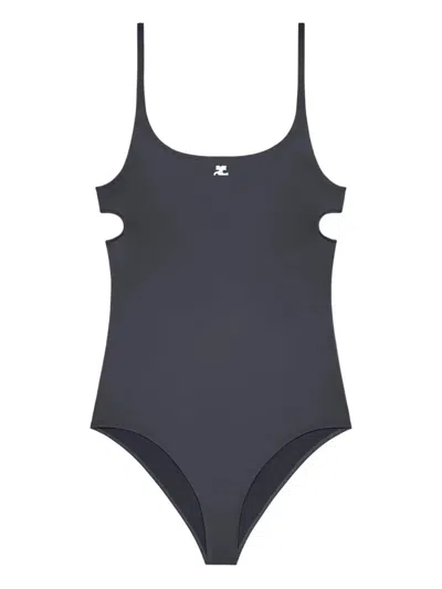 Courrèges Cut Out Body Swim In Gray