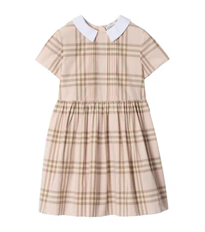 Burberry Check Cotton Dress In Pink