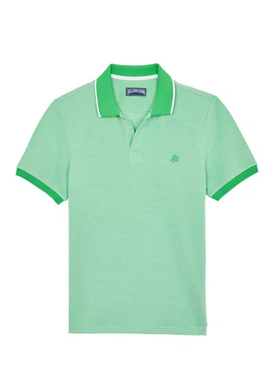 Vilebrequin Men Organic Cotton Polo Shirt Solid Green