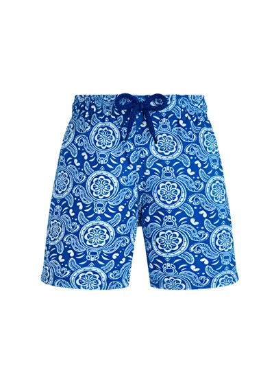 Vilebrequin Boys Ultra-light And Packable Swim Shorts Tribal Turtles