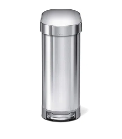 Simplehuman Slim Brushed Steel Pedal Bin In Silver