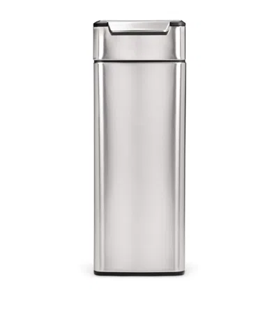 Simplehuman Slim Brushed Steel Pedal Bin In Silver