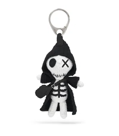 Alexander Mcqueen Knitted The Doll Charm In Black