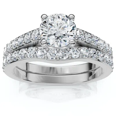 Pompeii3 1ct Jessi Diamond Engagement Wedding Ring Set 14k Gold Lab Grown In Multi