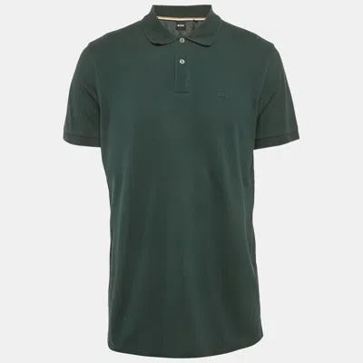 Pre-owned Boss By Hugo Boss Dark Green Cotton Pique Pallas Polo T-shirt Xl