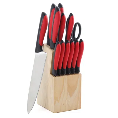 Megachef 14 Piece Cutlery Set In Red In Neutral
