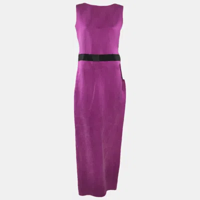 Pre-owned Lanvin Purple Silk Sleeveless Dress M