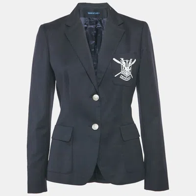 Pre-owned Polo Ralph Lauren Ralph Lauren Navy Blue Wool Felt Rowing Club Blazer M