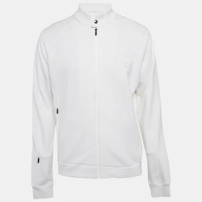 Pre-owned Z Zegna White Cotton Zip-up Sweatshirt L