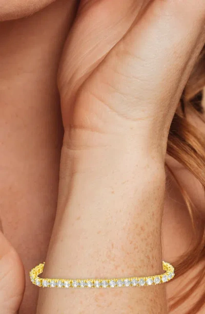 Cz By Kenneth Jay Lane Bolo Cz Tennis Bracelet In Gold