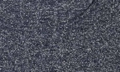 Nina Leonard Three-quarter Sleeve A-line Metallic Ribbed Midi Dress In Gray