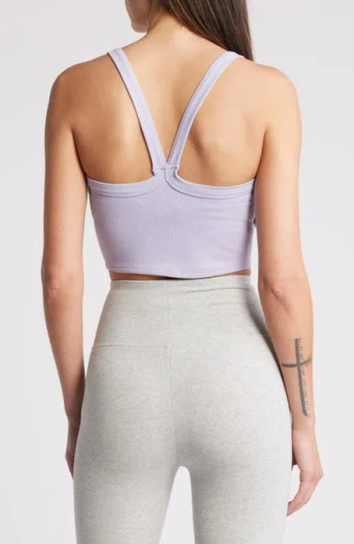 Free People Fp Movement All Clear Rib Crop Camisole In Silver