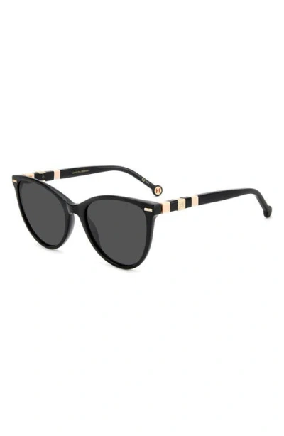 Carolina Herrera 57mm Cat Eye Sunglasses In Black