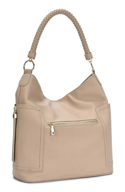 Mms Design Studio Braid Handle Hobo Bag In Sand