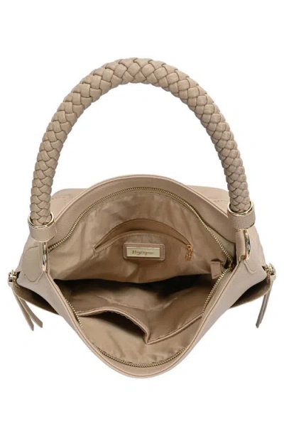 Mms Design Studio Braid Handle Hobo Bag In Sand