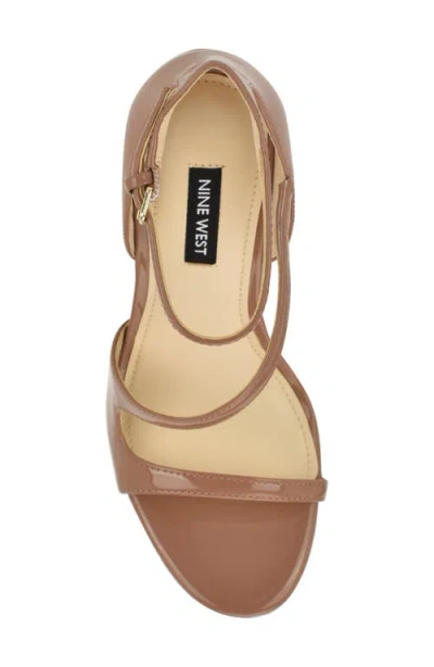 Nine West Shimmy Ankle Strap Sandal In Brown