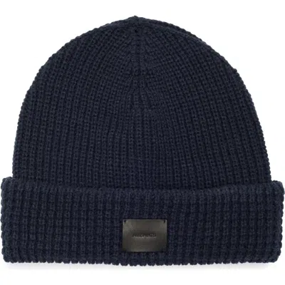 Allsaints Mixed Stitch Beanie In Blue