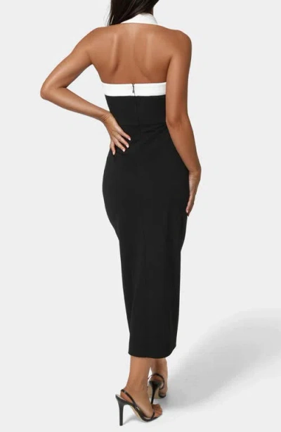 Bebe Colorblock Halter Neck Midi Dress In Multi