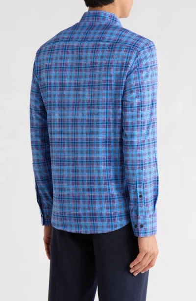 Construct Slim Fit Plaid Button-up Shirt In Blue