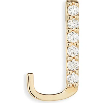 Lana 14k Gold Diamond Initial Single Stud Earring In Gold